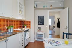34平米迷人温馨小户型设计简约厨房装修图片
