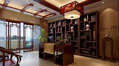 新中式家居：12万装修154平米新家中式书房装修图片