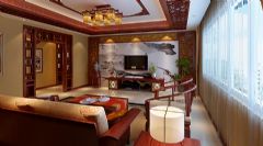 新中式家居：12万装修154平米新家中式客厅装修图片