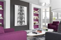 魅惑紫色家居生活现代客厅装修图片