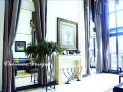 蓝色经典奢华别墅欧式客厅装修图片