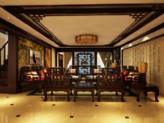 310平中式别墅中式餐厅装修图片