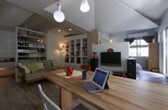 40平米开放式单身公寓现代客厅装修图片