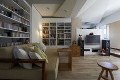 40平米开放式单身公寓现代客厅装修图片