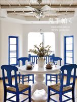 蓝色清新地中海家地中海餐厅装修图片