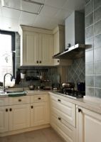 120平恬淡美式小家美式厨房装修图片