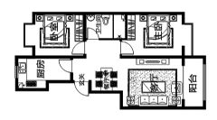 6万8装修73平现代雅居现代其它装修图片