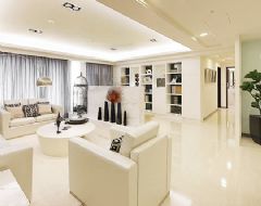 时尚简约的明亮白色空间现代客厅装修图片