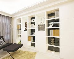 时尚简约的明亮白色空间现代书房装修图片