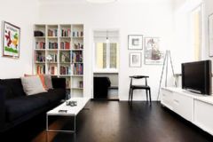 47平爽朗黑白个性公寓现代客厅装修图片