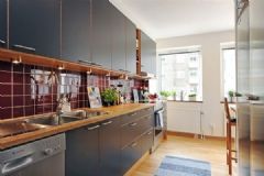 清新自然公寓 北欧风格两居室欧式厨房装修图片