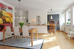 清新自然公寓 北欧风格两居室欧式餐厅装修图片