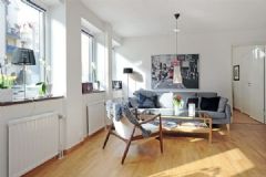 清新自然公寓 北欧风格两居室欧式客厅装修图片
