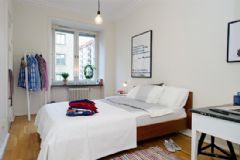59平白色系紧凑单身公寓简约卧室装修图片