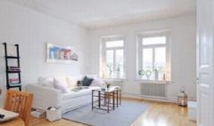 清透干净白色空间 90平简约欧式风格欧式客厅装修图片