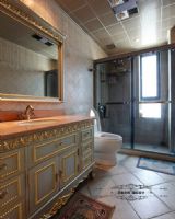 “花开富贵”主题的欧式复古欧式卫生间装修图片