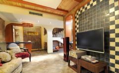 凤凰城-东南亚风格美式客厅装修图片