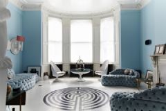淡蓝色艺术住宅现代客厅装修图片