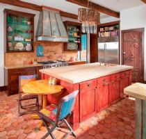 140平美式乡村复式公寓美式厨房装修图片