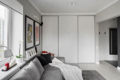 白领男士的紧凑型公寓现代客厅装修图片