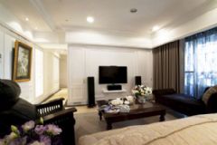 158平美式古典三居公寓美式客厅装修图片