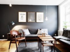 暗色调时尚公寓现代客厅装修图片