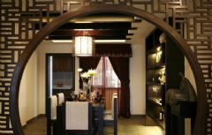 中式风格的四居室装修案例中式餐厅装修图片