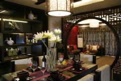 中式风格的四居室装修案例中式餐厅装修图片
