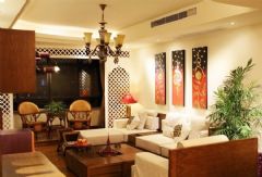 86平东南亚温馨家美式客厅装修图片