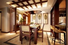 137平东南亚精品公寓美式餐厅装修图片