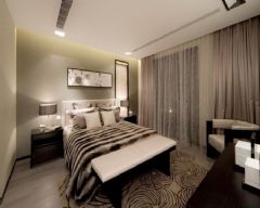 138平复式中式时尚公寓中式卧室装修图片