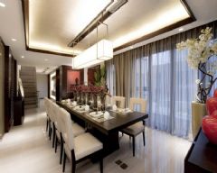 138平复式中式时尚公寓中式餐厅装修图片