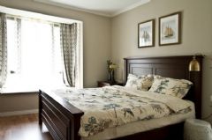 122平现代美式雅居美式卧室装修图片