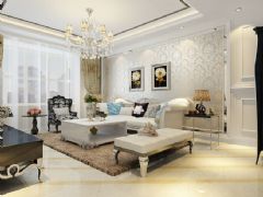 168平欧式新古典精品公寓欧式客厅装修图片