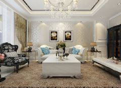 168平欧式新古典精品公寓欧式客厅装修图片