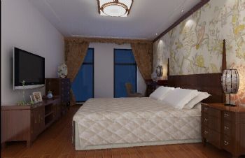 水木清华中式卧室装修图片