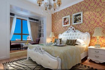 7.3万装95平米浪漫之家欧式卧室装修图片