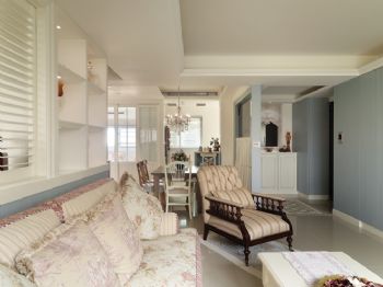 100平英式温馨雅居美式客厅装修图片