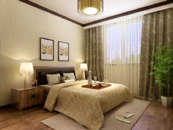 136平新中式精美公寓中式卧室装修图片