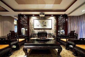 165平中式古典雅居中式客厅装修图片