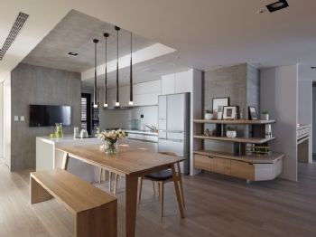 138平日式清新时尚公寓现代厨房装修图片