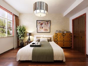 168平中式时尚阳光公寓中式卧室装修图片