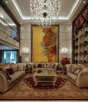 新古典艺术豪宅古典客厅装修图片