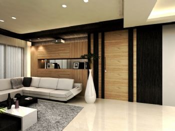 106平现代简约时尚公寓现代客厅装修图片