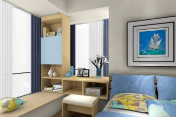 小户型卧室飘窗设计方案现代书房装修图片