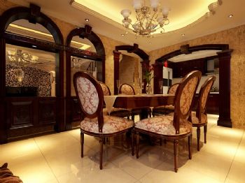 华侨城275平古典风格古典餐厅装修图片