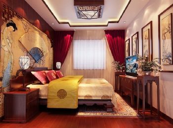 198平新中式极品美宅中式卧室装修图片