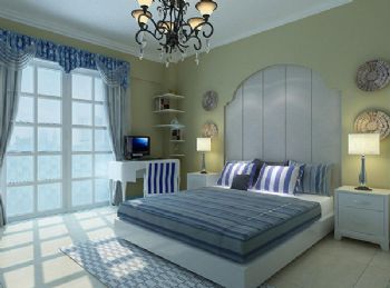 玫瑰园地中海卧室装修图片