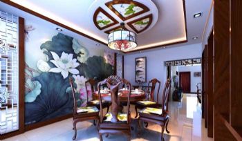美的蝴蝶海3中式餐厅装修图片
