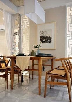 关爱小区新中式温馨雅居中式餐厅装修图片